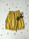 Saia vintage amarela mostarda franzida - P/M