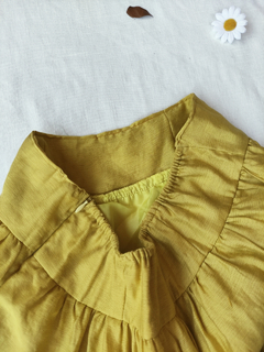 Saia vintage amarela mostarda franzida - P/M - comprar online