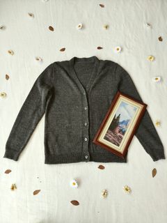 Cardigã tricot cinza de botões - G - comprar online