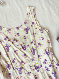 Vestido midi de algodão floral tubinho - M - loja online