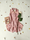Blusinha de botões com renhinha rose - P