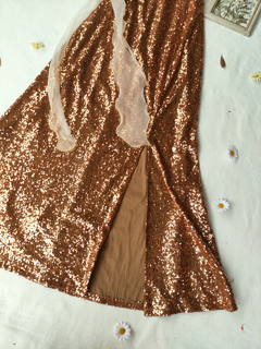 Imagem do Vestido festa longo tule e paetês luxo - M/G