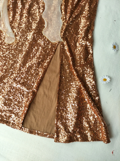 Vestido festa longo tule e paetês luxo - M/G - Themargare