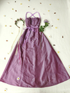 Vestido longo festa lilás de tafetá - PP