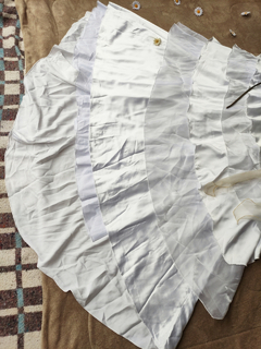 Vestido noiva de tule branco e voil e cetim - M - comprar online