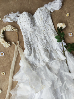 Imagem do Vestido noiva babados branco fada - P
