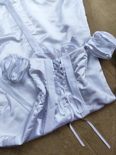 Vestido noiva cetim branco de manguinhas - P - Themargare