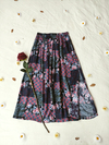 Saia midi/super midi azul floral vintage - P/M