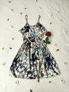 Vestido de viscose floral azul - P