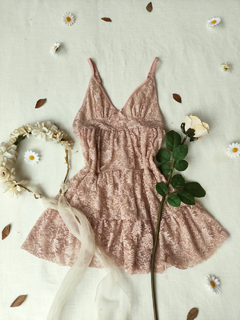Imagem do Blusinha babydoll de renda rose - PP