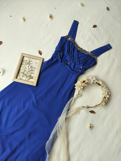 Vestido festa longo azul royal - P/M