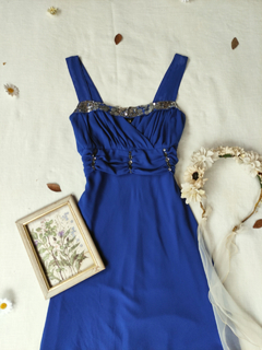 Vestido festa longo azul royal - P/M - comprar online