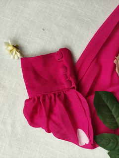 Vestido festa longo rosa corações - M/G - Themargare