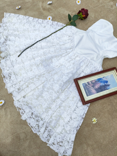 Vestido vintagemidi de renda noiva - P na internet