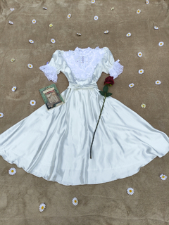 Vestido super midi branco Victorian - M