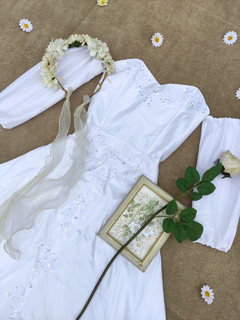 Imagem do Vestido de noiva de tafetá amassadinho - P/M