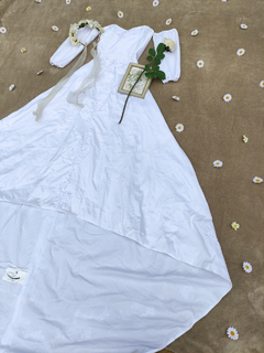 Vestido de noiva de tafetá amassadinho - P/M - comprar online