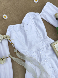 Vestido de noiva de tafetá amassadinho - P/M - loja online