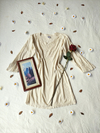 Blusa alongada bege indiana bordada - P
