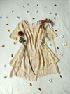 Vestido/blusa alongada bege floral vintage - GG