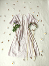Camisola branca floral vintage de algodao - G
