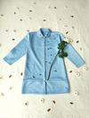 Camisola em metalassê azul vintage - M