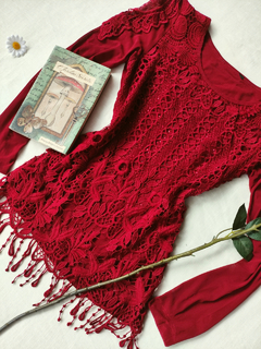 Blusa de tule e renda ruby - P