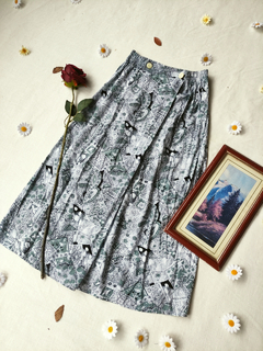 Saia midi branca/cinza/preta vintage - P - Themargare