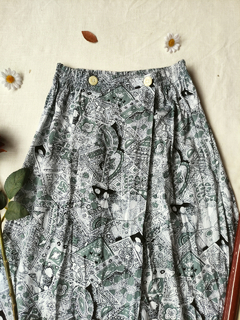 Saia midi branca/cinza/preta vintage - P - Themargare
