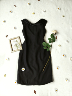 vestido midi tubinho preto social - P/M