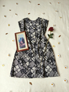 Vestido midi vintage marinho e branco floral - GG/XG