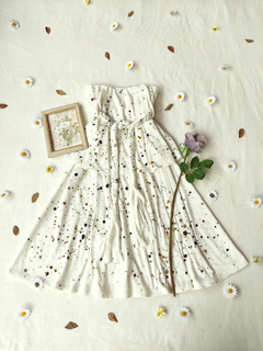 Vestido/saia off white gotas - M