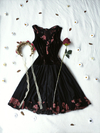 Vestido midi de veludo e crepe senhorita - P