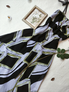 Vestido longo preto/vesde estampado - M - comprar online