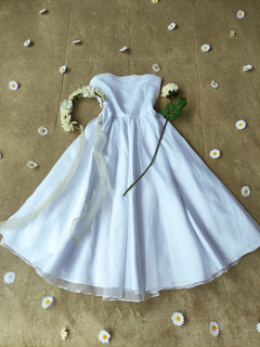 Vestido branco super midi de organza - PP