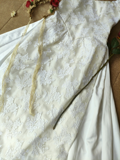 Vestido de noiva vintage com cauda longa - P - loja online