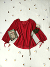Blusa vermelha arabescos P