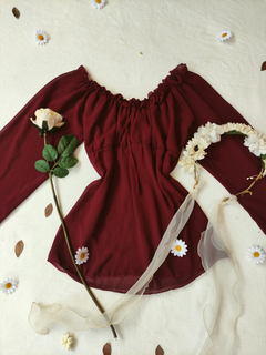 Imagem do Blusa bordô levinha ciganinha - G
