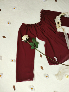 Blusa bordô levinha ciganinha - G - loja online