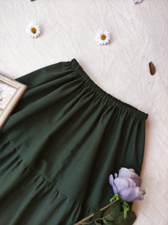Saia longa verde militar franzida - Tam U - comprar online