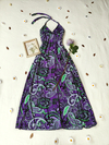 Vestido longa frente única roxo floral - P