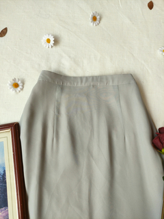 Saia longa vintage cinza social - M - comprar online
