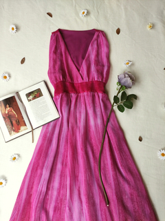 Vestido longo pink e laranja - M - loja online