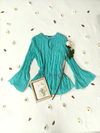 Blusa verde tiffany amassadinha fada - P