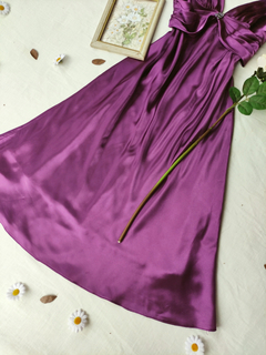 Vestido roxo uva de cetim - M/G - Themargare