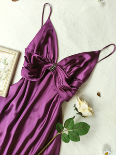 Vestido roxo uva de cetim - M/G na internet
