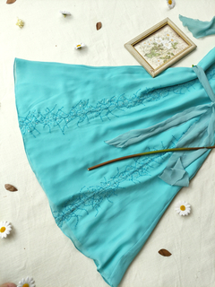 Imagem do Vestido festa azul claro bordado aesthestics - P