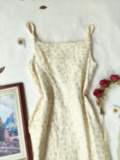 Vestido festa longo de renda pérola saia de bicos - PP/P na internet