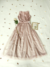 Vestido de festa rose franzido princesa bailarina vintage - P