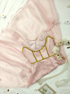 Vestido festa rose de organza princesa - P - Themargare
